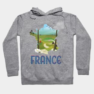 France Map travel poster Hoodie